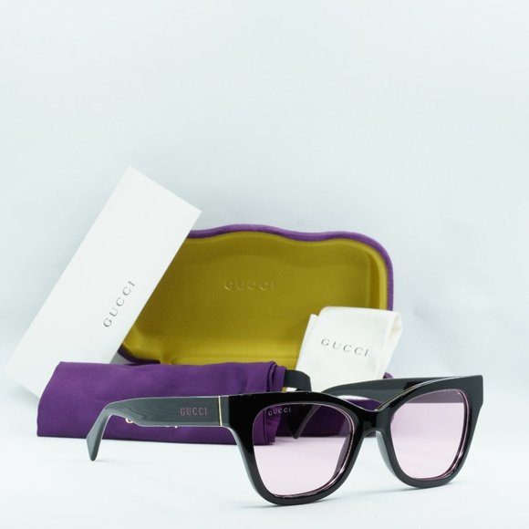💯 NEW GUCCI GG1133S 003 BLACK SHINY PINK EYEGLASSES - Picture 2 of 13